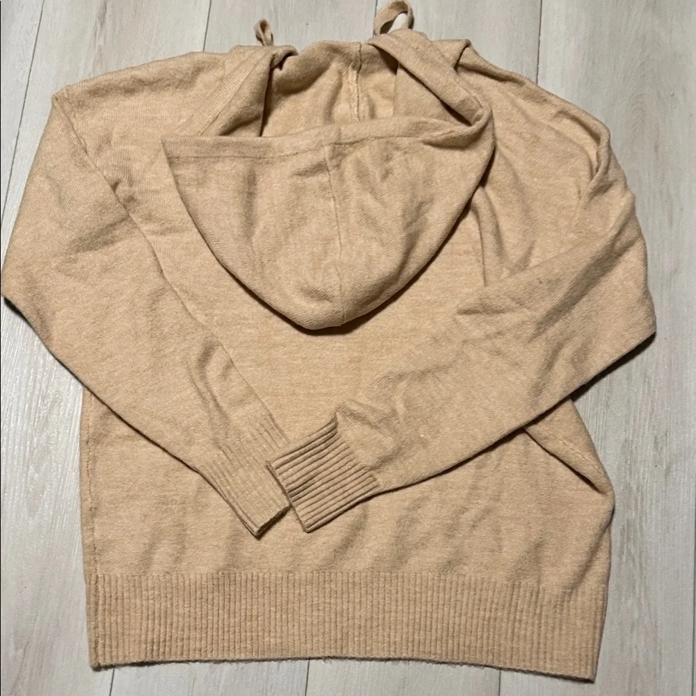 Cara Loren Cozy Tan Sweater Hoodie and Jogger Set ( small hole by tag on pants)